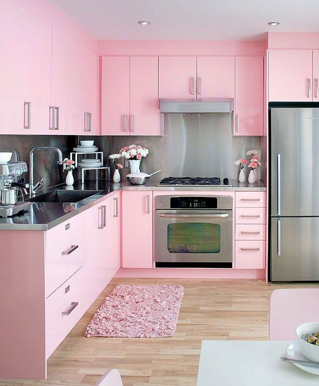 Дизайн Кухни В Розовом Цвете