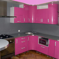 Кухня Лерма розовая в глянце